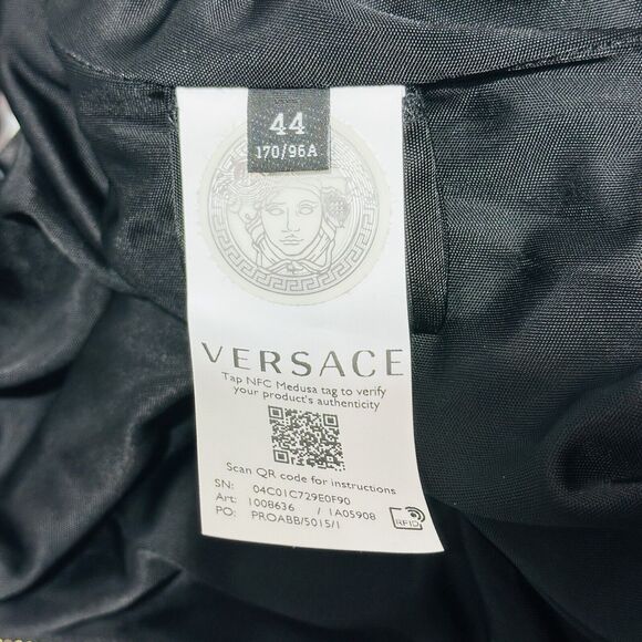 Versace Black Stretch Velvet Sleeveless Cocktail Mini Dress IT 44/US 8 NWT - Picture 11 of 16